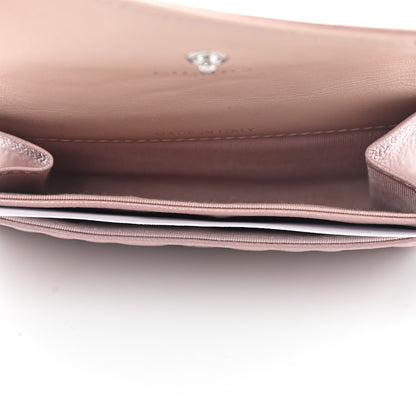 Chanel Goatskin Camellia Embossed Card Holder Wallet Light Pink 5 of 9