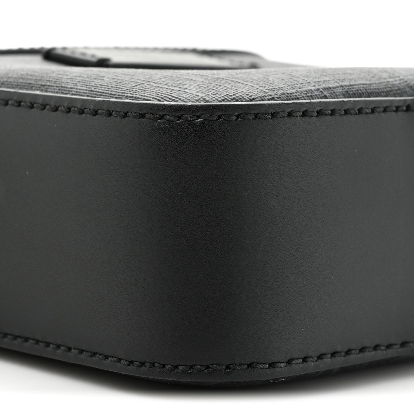 GG Supreme Monogram Appia Calfskin Web Small Camera Messenger Bag Black Grey