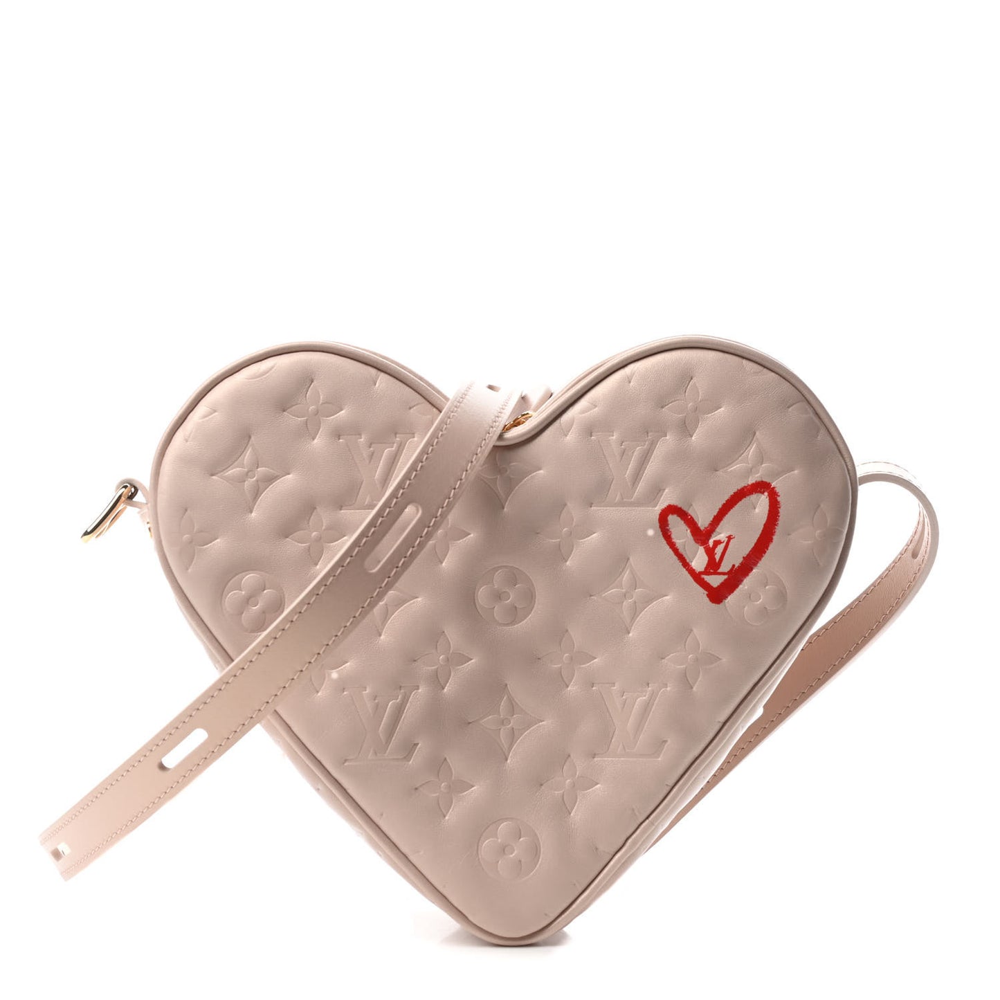 Lambskin Embossed Monogram Fall In Love Sac Coeur Light Pink