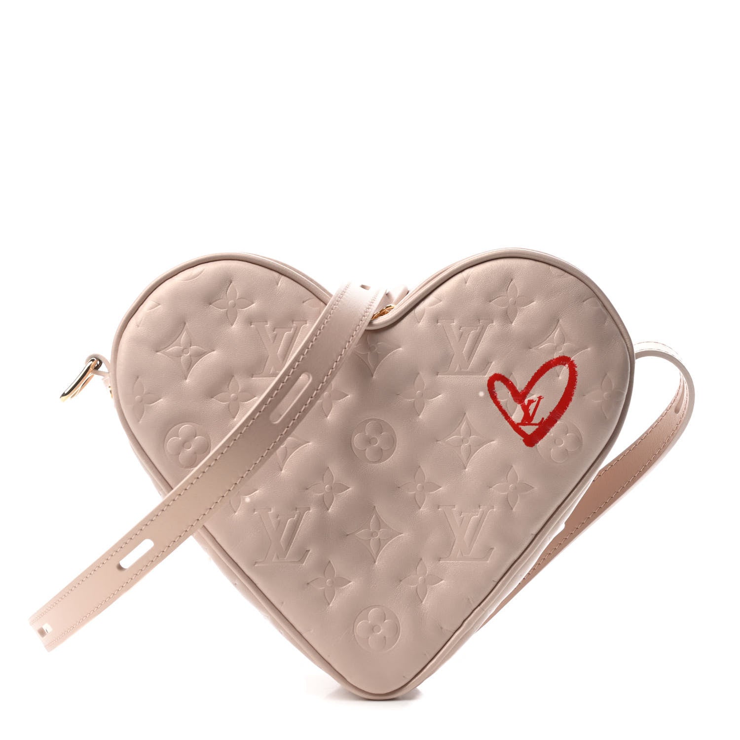 Louis Vuitton Lambskin Embossed Monogram Fall In Love Sac Coeur Light Pink 1 of 4