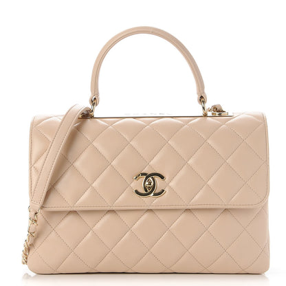 Chanel Lambskin Quilted Medium Trendy CC Flap Dual Handle Bag Beige 1 of 10