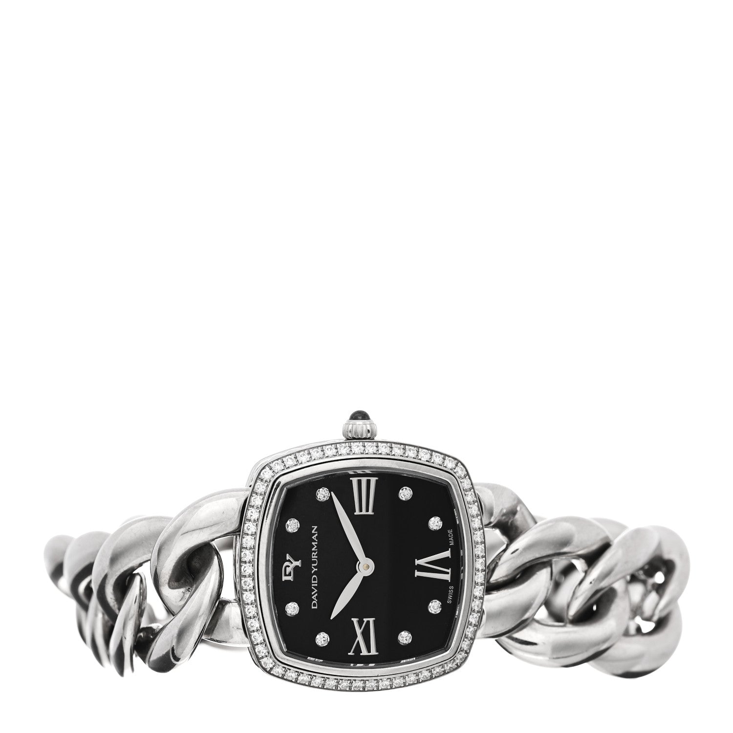 David Yurman Stainless Steel Diamond Bezel 27mm Albion Quartz Watch Black 2 of 4