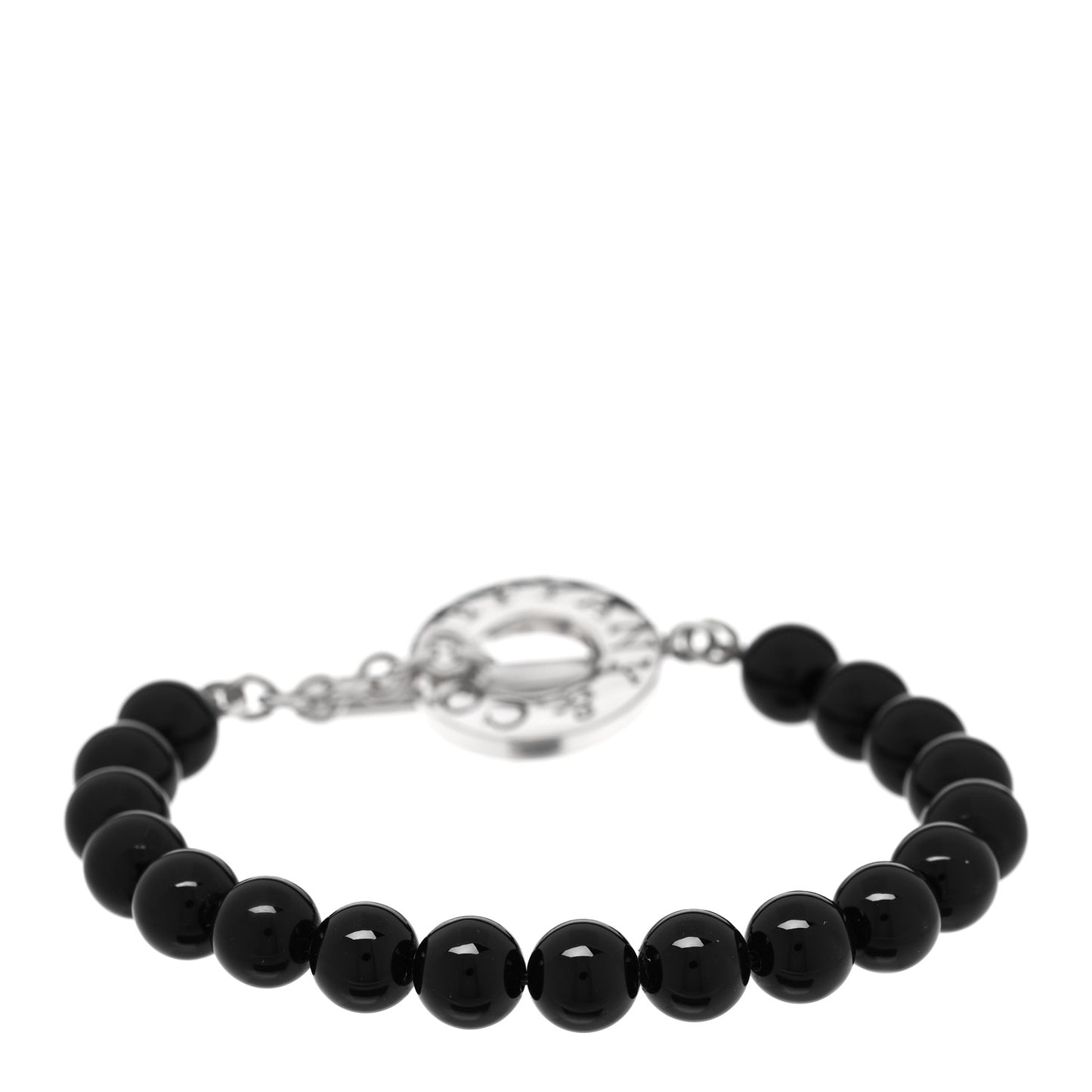 Sterling Silver Black Onyx Bead Toggle Bracelet