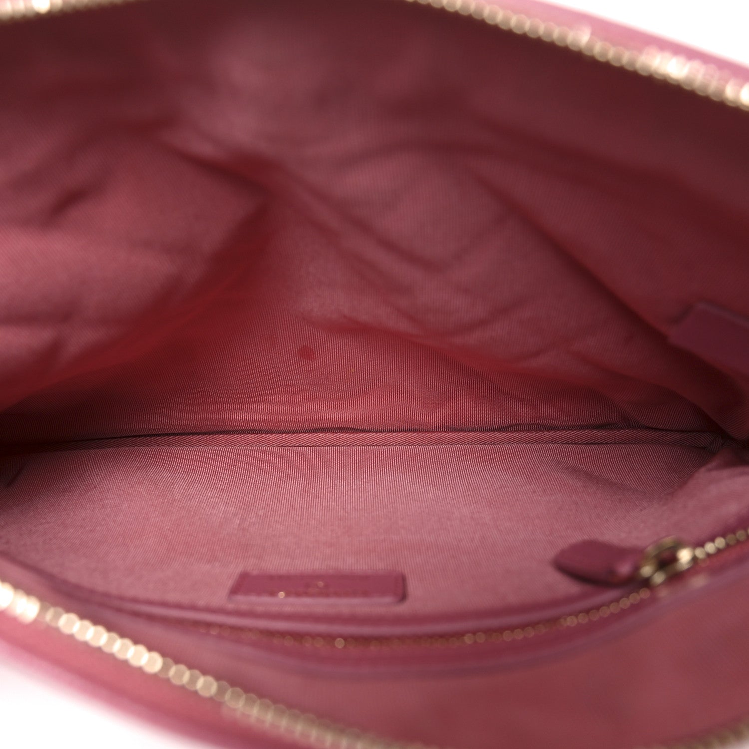 Chanel Sheepskin Quilted Mademoiselle Vintage Large Zip Pouch Pink 10 of 18
