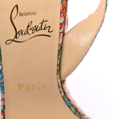 Christian Louboutin Tissu Liege Flores Ariellesevillana 160 Platform Wedge Sandals 39 Multicolor Gold 5 of 8