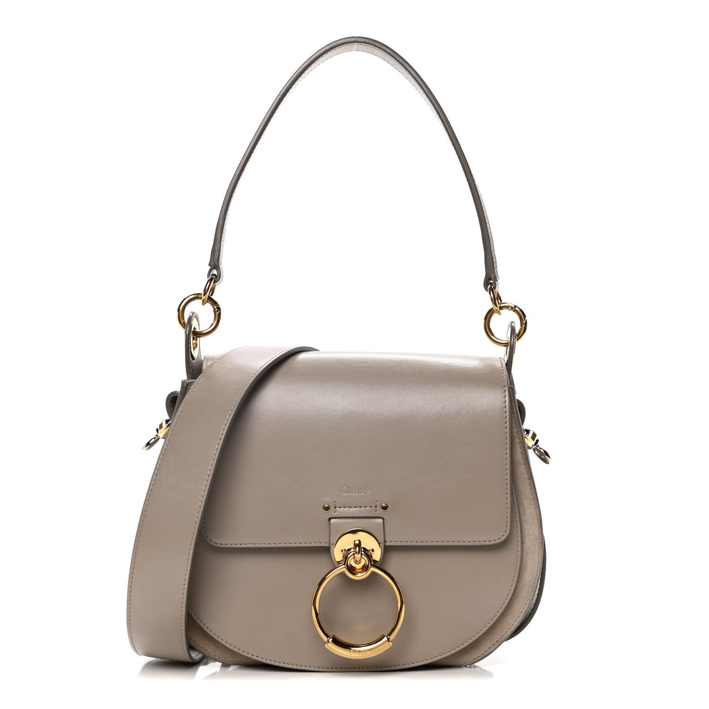 Calfskin Suede Large Tess Bag Motty Grey