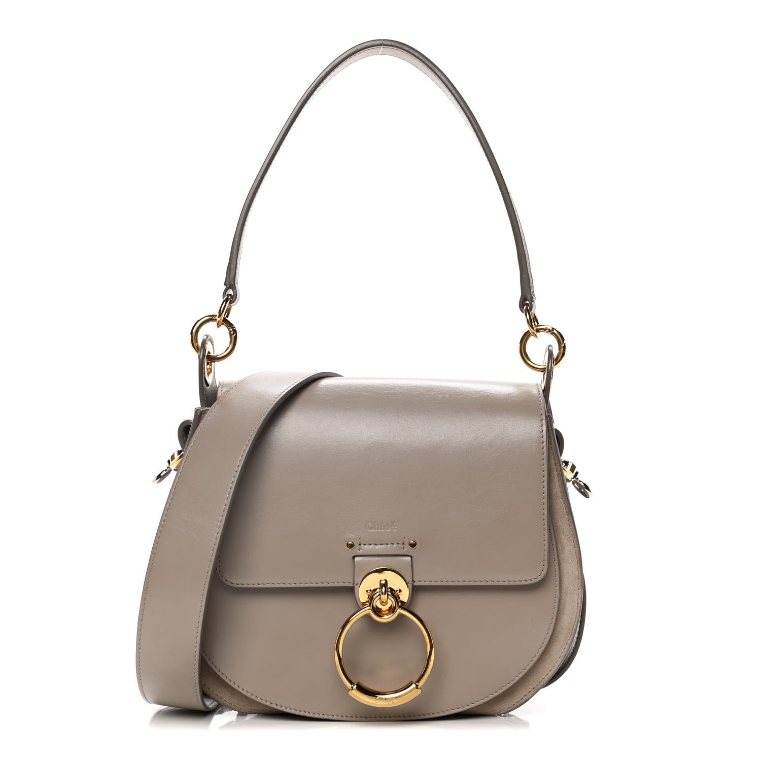 Chloe Calfskin Suede Large Tess Bag Motty Grey 1 of 18