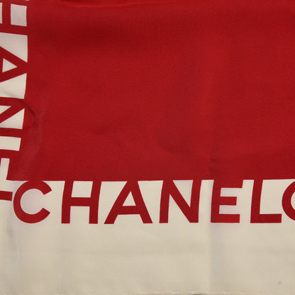 Chanel Silk Coco Scarf Red White 4 of 4