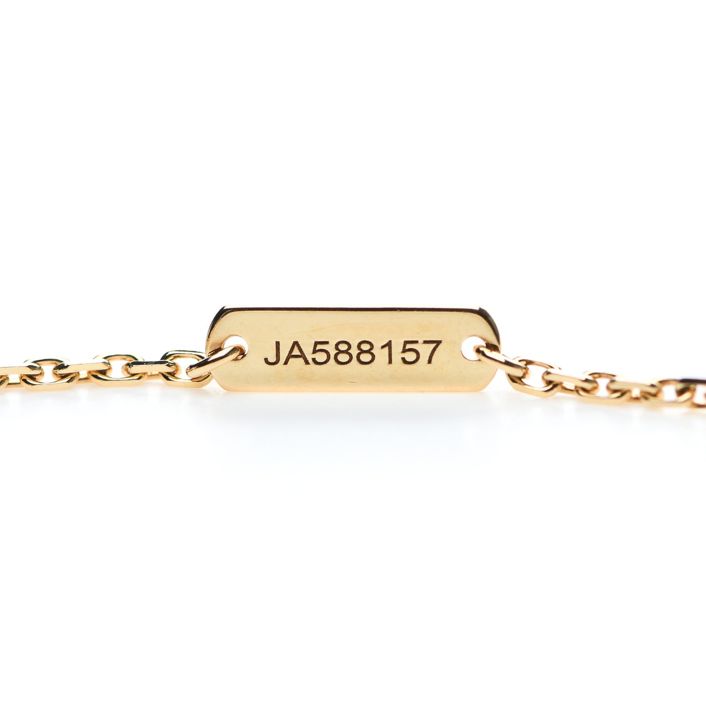 18K Yellow Gold Mother of Pearl Vintage Alhambra Pendant Necklace