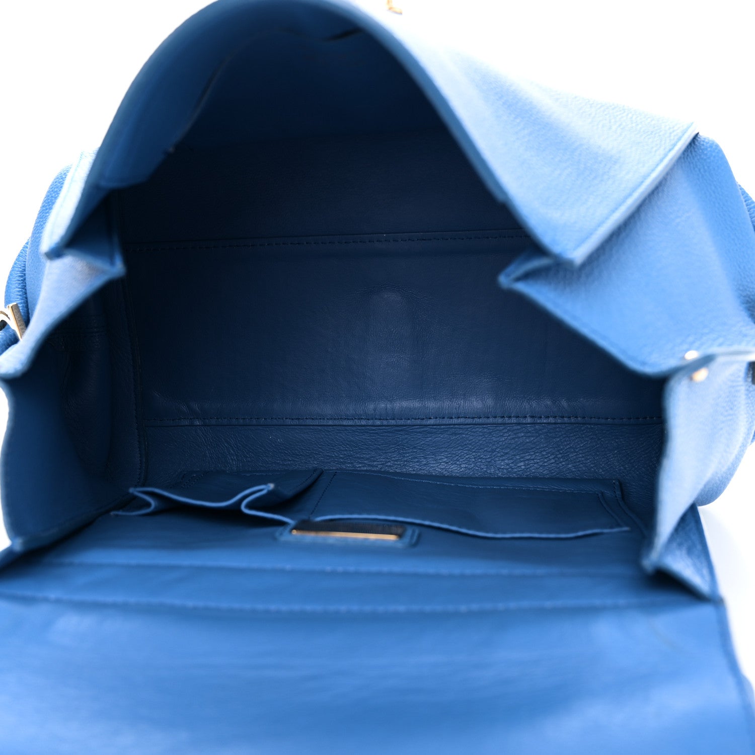 Salvatore Ferragamo Grained Calfskin Medium Sofia Satchel Blue 5 of 9