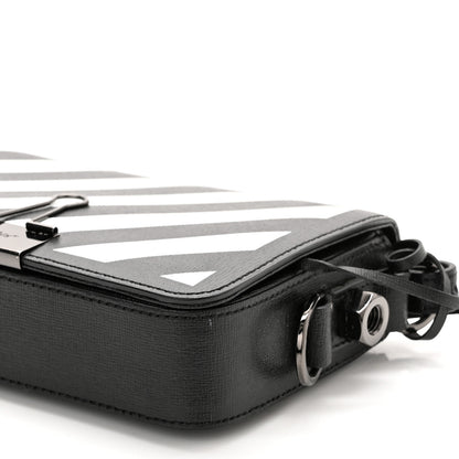 Off-White Saffiano Striped Mini Diag Binder Clip Bag Black White Yellow 9 of 12