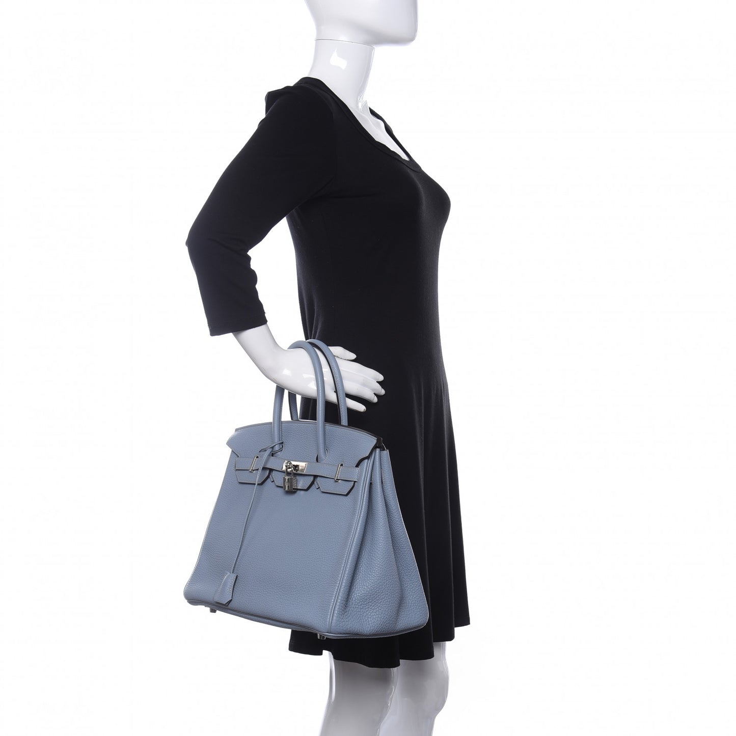 Togo Birkin 35 Bleu Lin