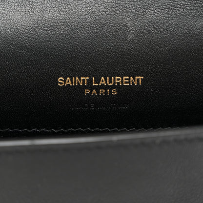 Saint Laurent Canvas Striped Phone Holder Crossbody Beige Black 6 of 10