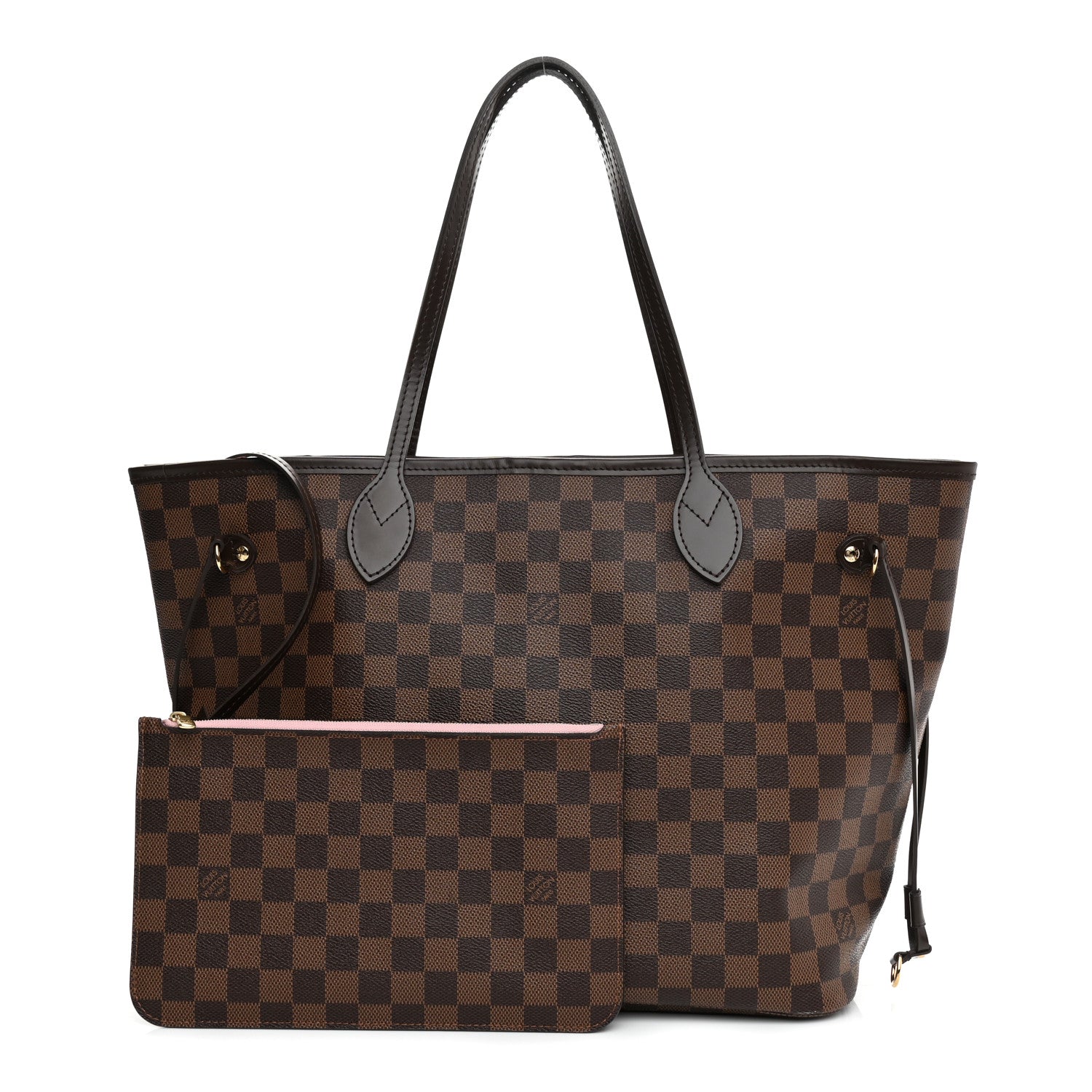 Louis Vuitton Damier Ebene Neo Neverfull MM Rose Ballerine 1 of 12