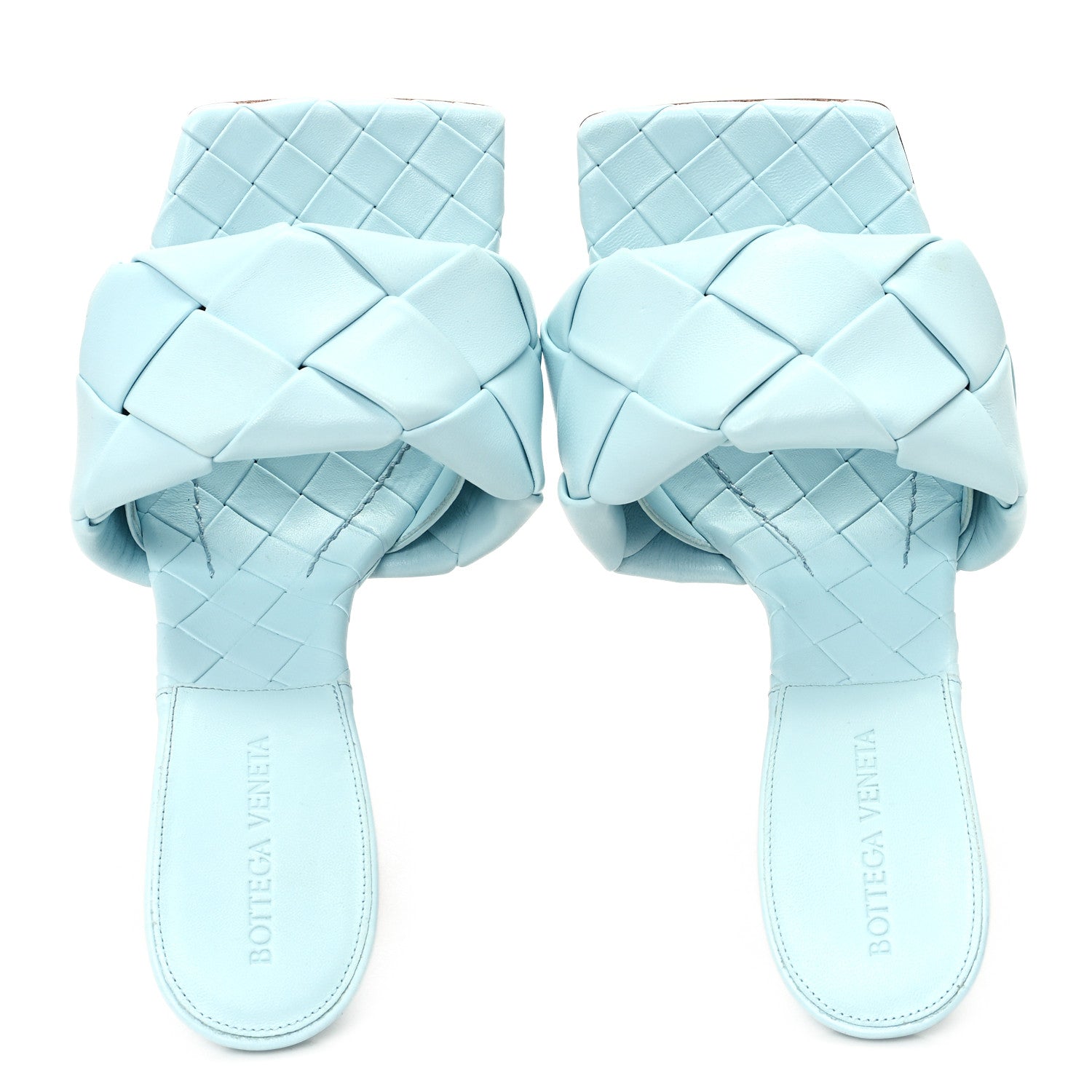 Bottega Veneta Nappa Maxi Intrecciato Lido Mule Sandals 39 Topazio 2 of 8