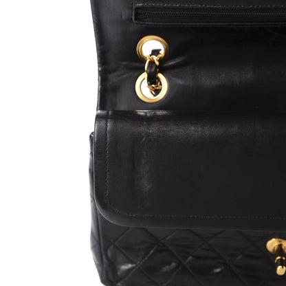 Chanel Lambskin Quilted Medium Double Flap Black 14 of 16
