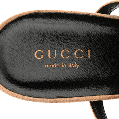 Gucci Suede Fringe Becky High Heel Sandals 37 Sand 5 of 7