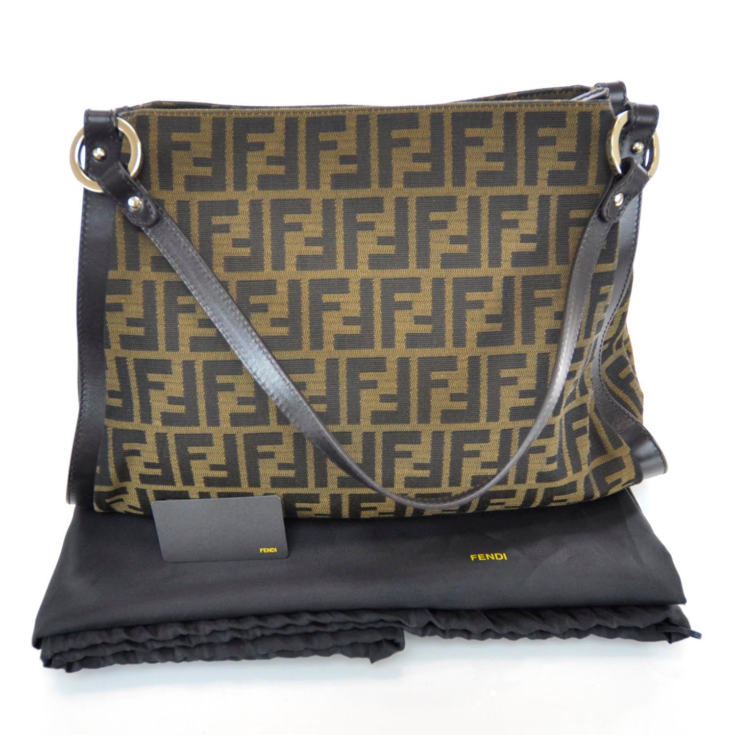 Fendi Zucca Cuoio Lucido Medium Chef Shopping Tote Tobacco Moro 3 of 10
