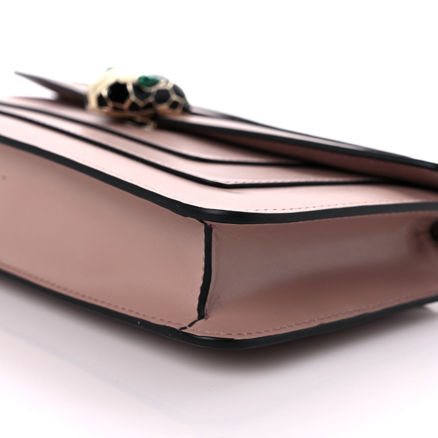 Calfskin Serpenti Forever Flap Clutch Dark Beige