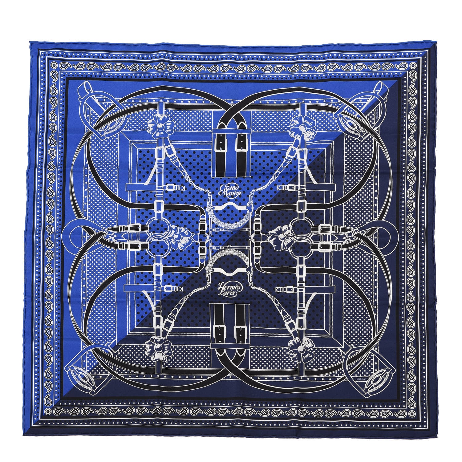 Hermes Silk Grand Manege Cut Bandana Scarf 55 1 of 4