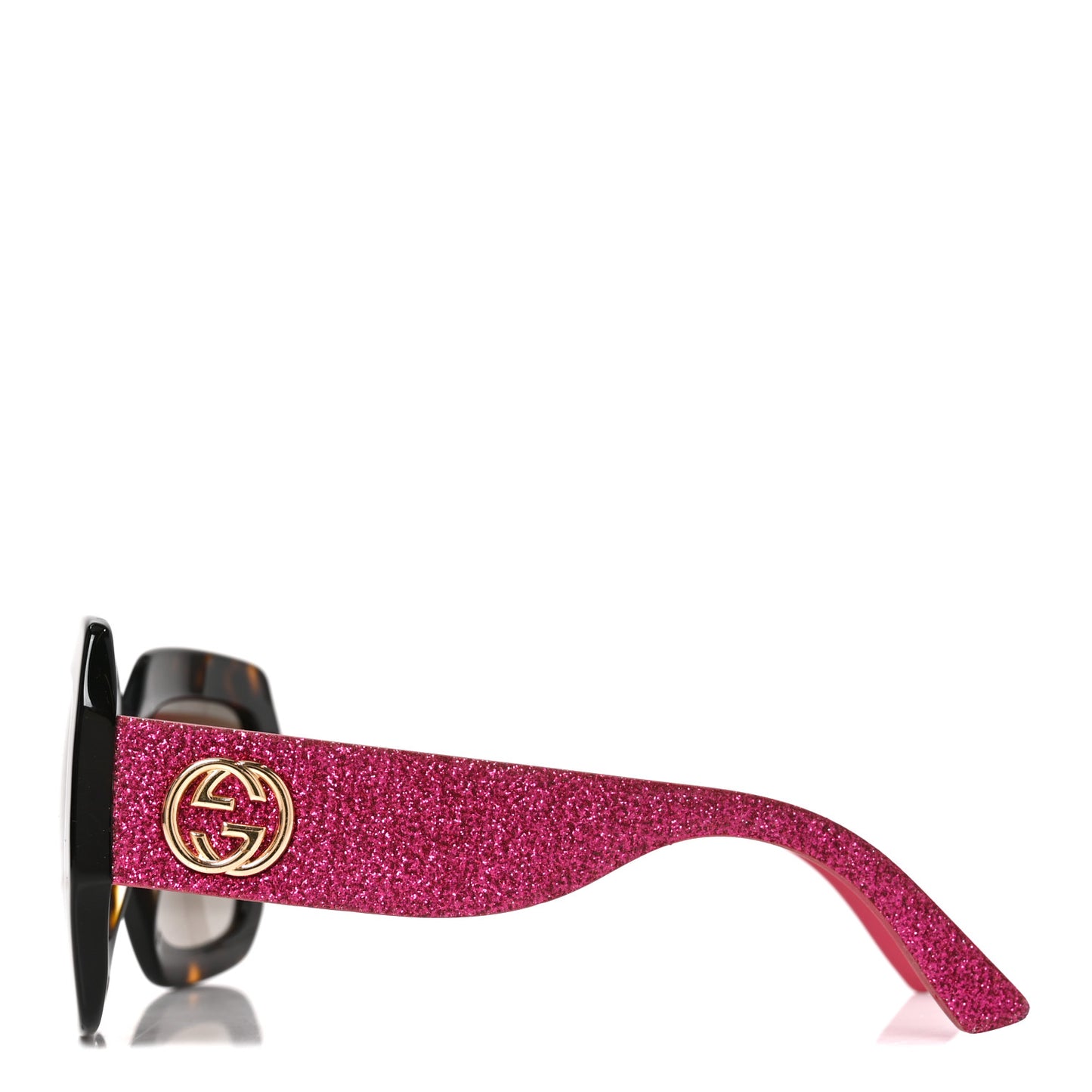 Square Frame GG0102S Sunglasses Glitter Pink Multi