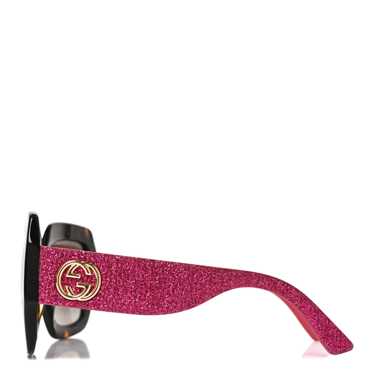 Gucci Square Frame GG0102S Sunglasses Glitter Pink Multi 3 of 7