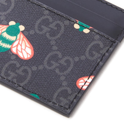 Gucci GG Supreme Monogram Bee Multicolor Appia Calfskin Card Holder Black Multicolor 4 of 7
