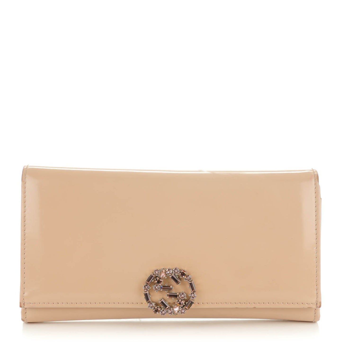 Shade Lux Calfskin Swarovski Crystal GG Sparkling Continental Wallet Rose