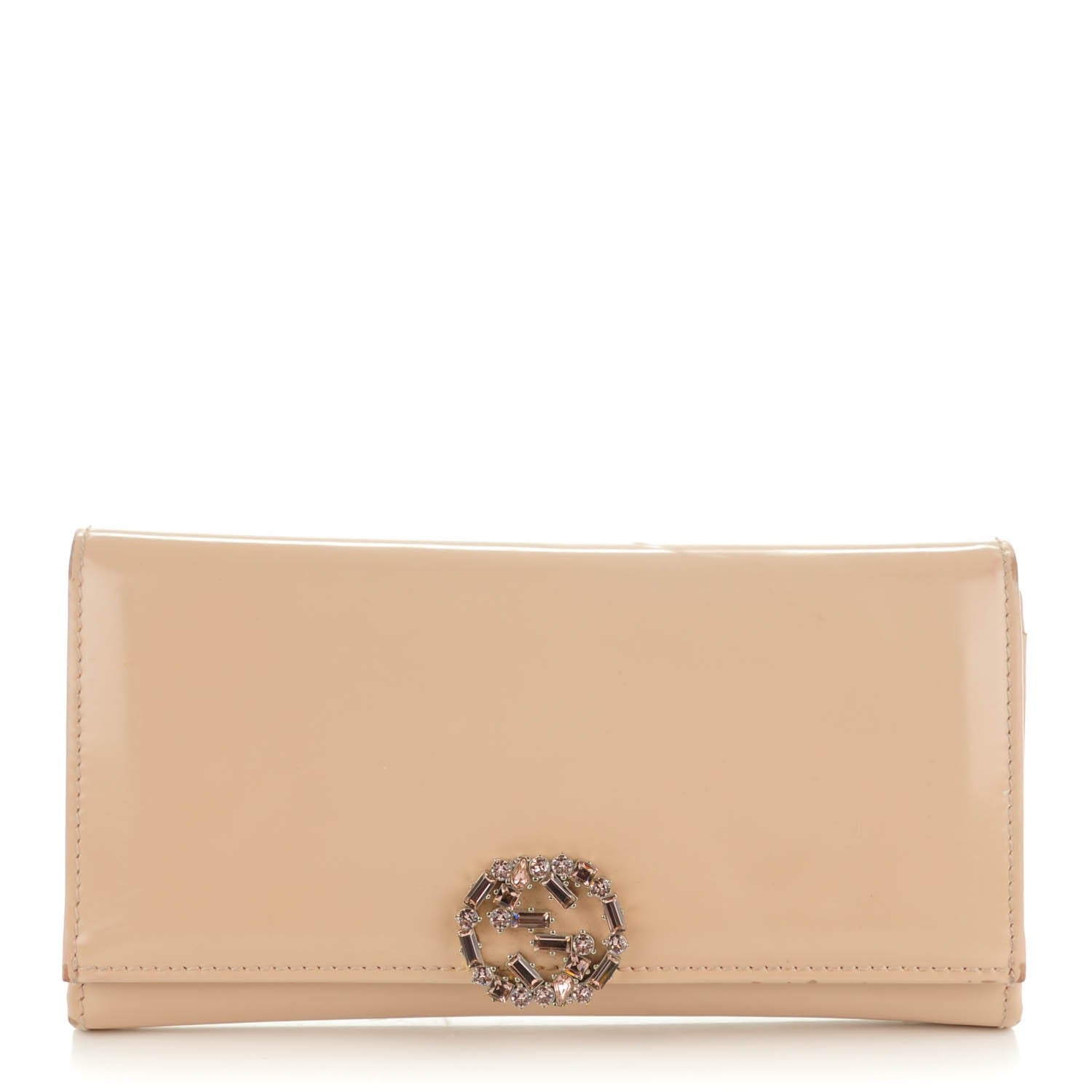 Gucci Shade Lux Calfskin Swarovski Crystal GG Sparkling Continental Wallet Rose 1 of 8