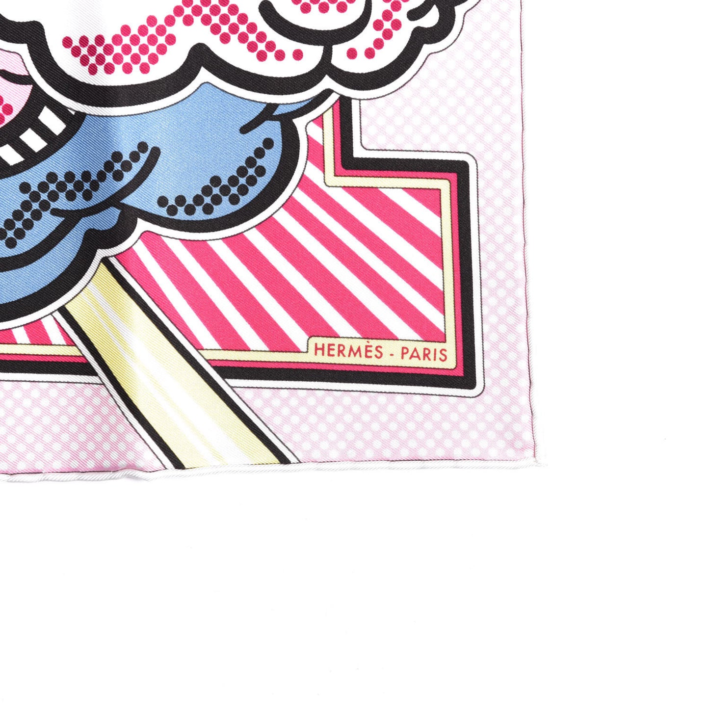 Silk Pegase Pop Pocket Square Rose Bleu Jean Jaune