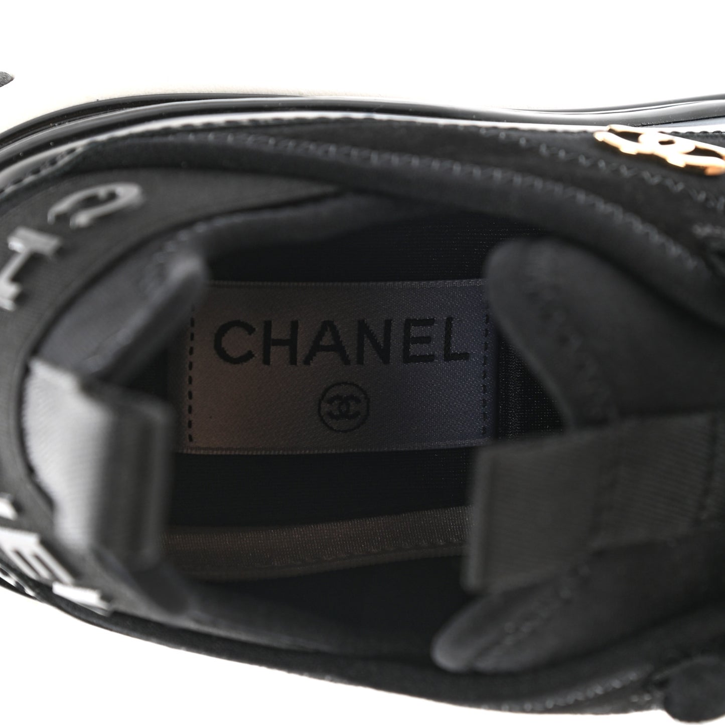 Velvet Calfskin Mixed Fibers CC Sneakers 36 Black
