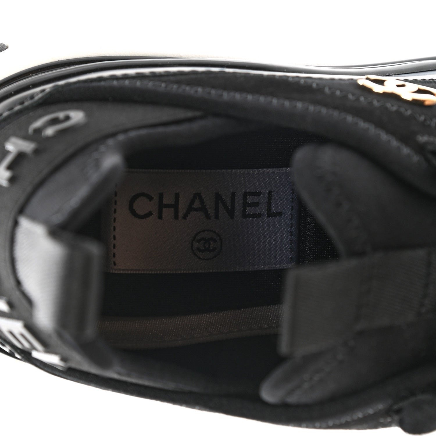 Chanel Velvet Calfskin Mixed Fibers CC Sneakers 36 Black 7 of 9