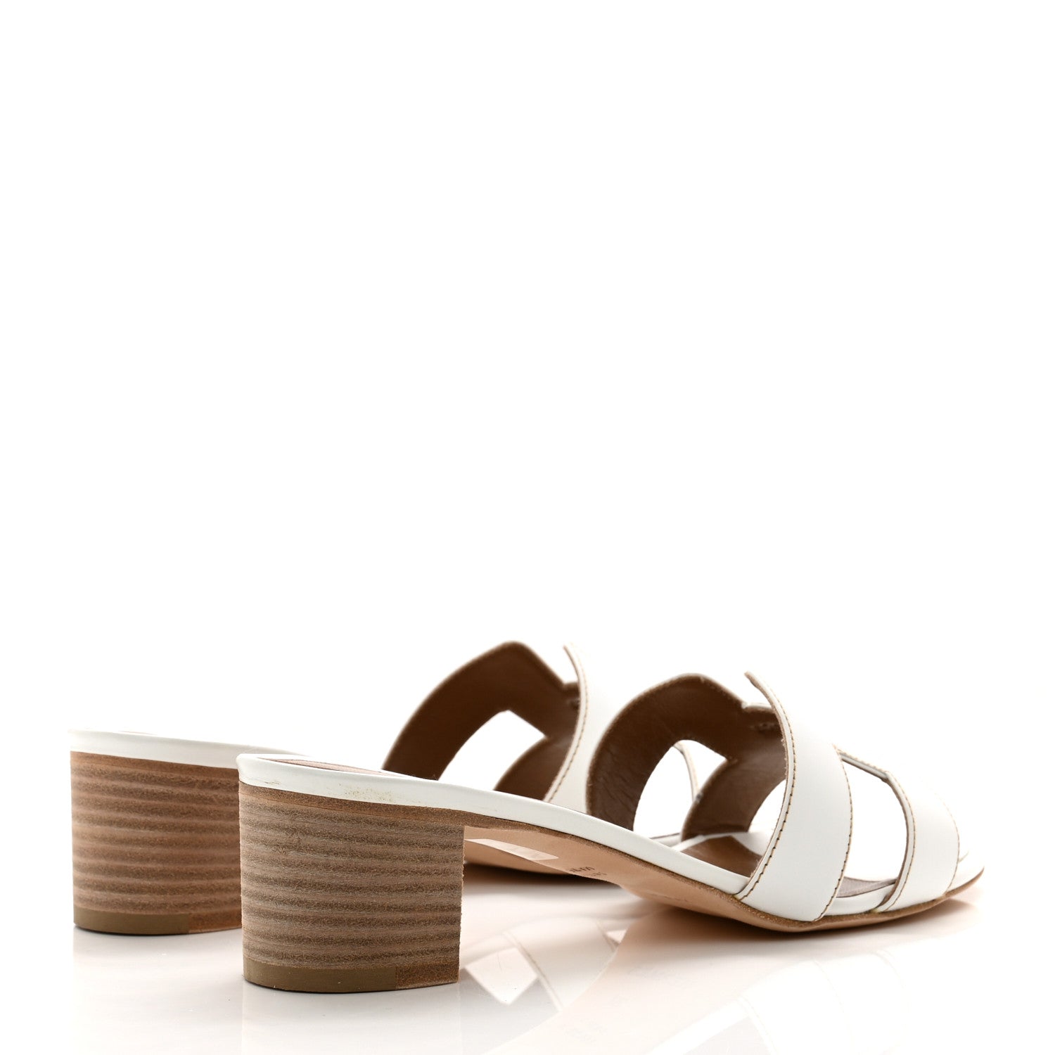 Hermes Calfskin Oasis Sandals 37 White 4 of 10