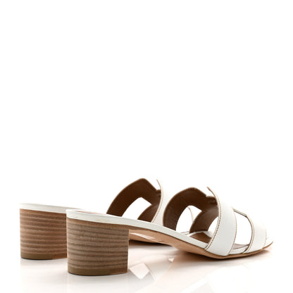 Hermes Calfskin Oasis Sandals 37 White 4 of 10