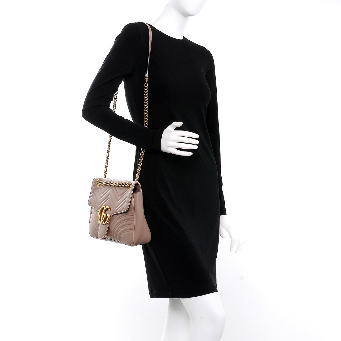 Calfskin Matelasse Medium GG Marmont Shoulder Bag Porcelain Rose