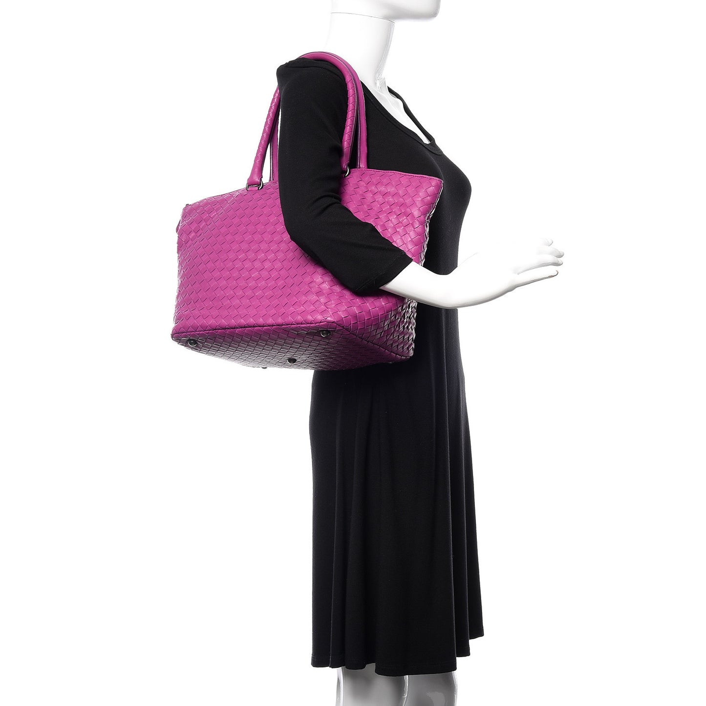 Nappa Intrecciato Top Handle Tote Orchid