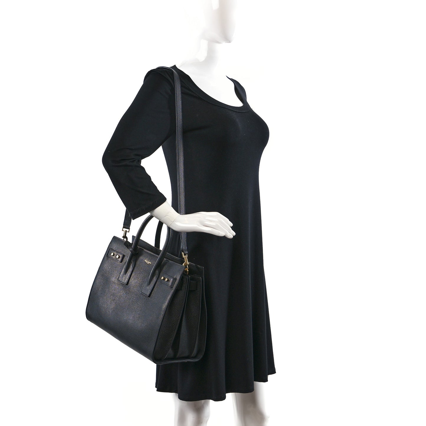 Grained Calfskin Small Supple Sac De Jour Black