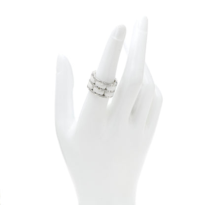 Chanel 18K White Gold Diamond Ceramic Large Ultra Ring White 53 6.5 2 of 6