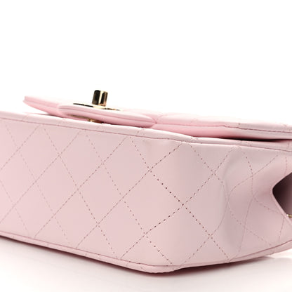 Chanel Lambskin Quilted Mini Top Handle Rectangular Flap Light Pink 10 of 11