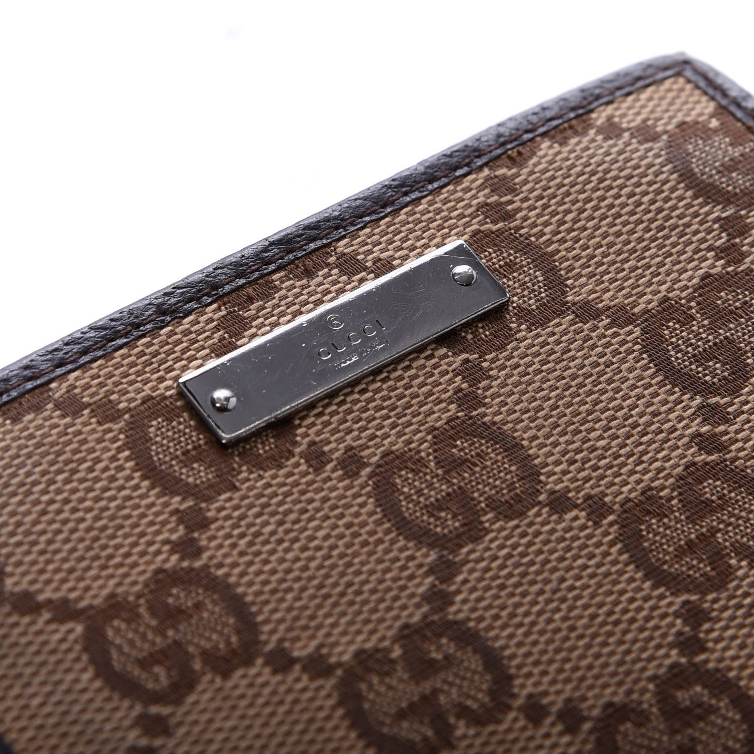 Gucci Monogram Zip Around French Flap Wallet Brown 8 of 9