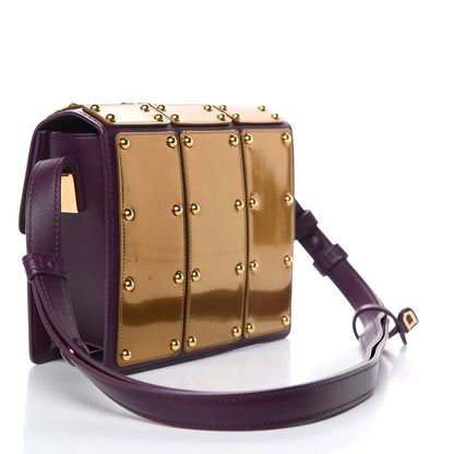 Delvaux Calfskin Mini Iron Shield Madame Crossbody Prune Antique Gold 3 of 10