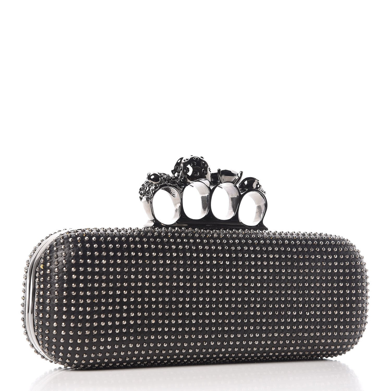 Alexander McQueen Nappa Studded Knucklebox Clutch Black 3 of 7