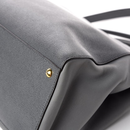 Fendi Vitello Elite Flamingo Regular 2Jours Tote Grigio Grigio Chiaro 14 of 19