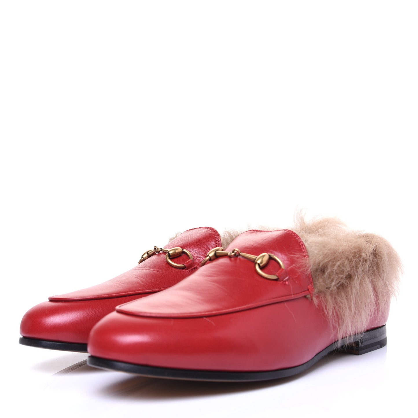 Malaga Kid Fur Womens Jordaan Loafers 38 Hibiscus Red Natural