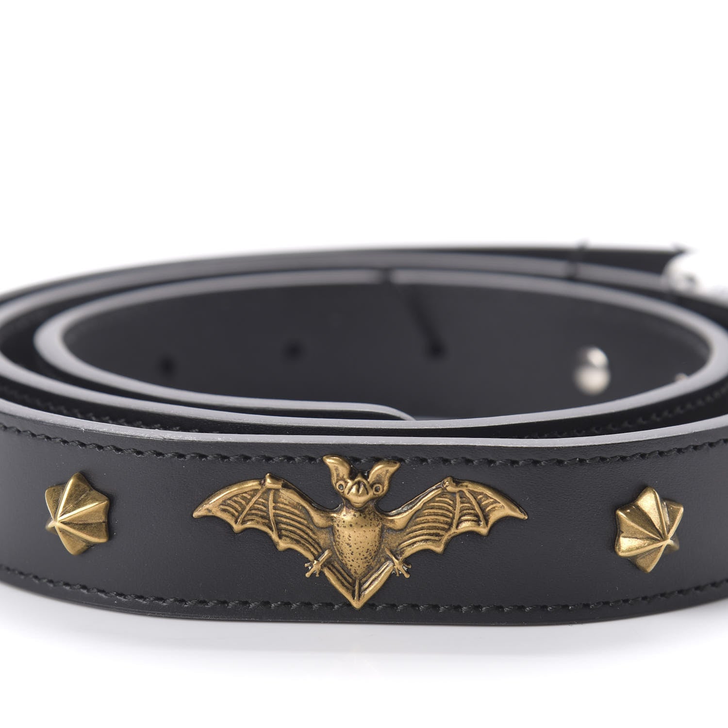 Gucci Calfskin Star Studded Torchon Double G Belt 100 40 Black 5 of 6