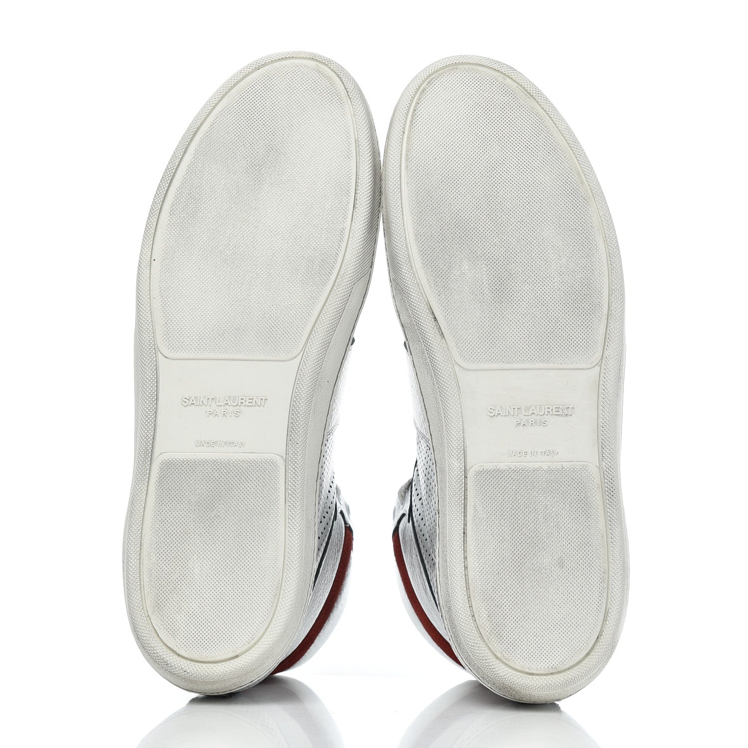 Saint Laurent Metallic Calfskin Perforated Court Classic SL/10H High Top Sneakers 41.5 Silver 5 of 17