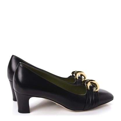 Gucci Malaga Kid Half Moon GG Square Toe Pumps 38 Black 4 of 11