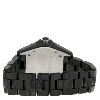 Chanel Stainless Steel Ceramic Diamond Bezel 38mm J12 Automatic Watch Black 3 of 5