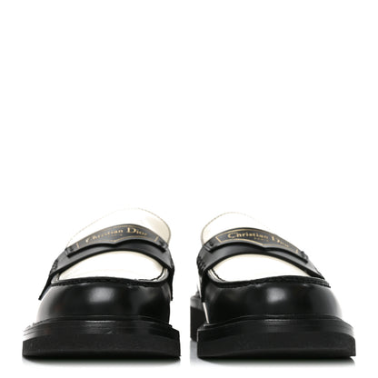 Christian Dior Brushed Calfskin Boy Loafers 39 Black White 2 of 8