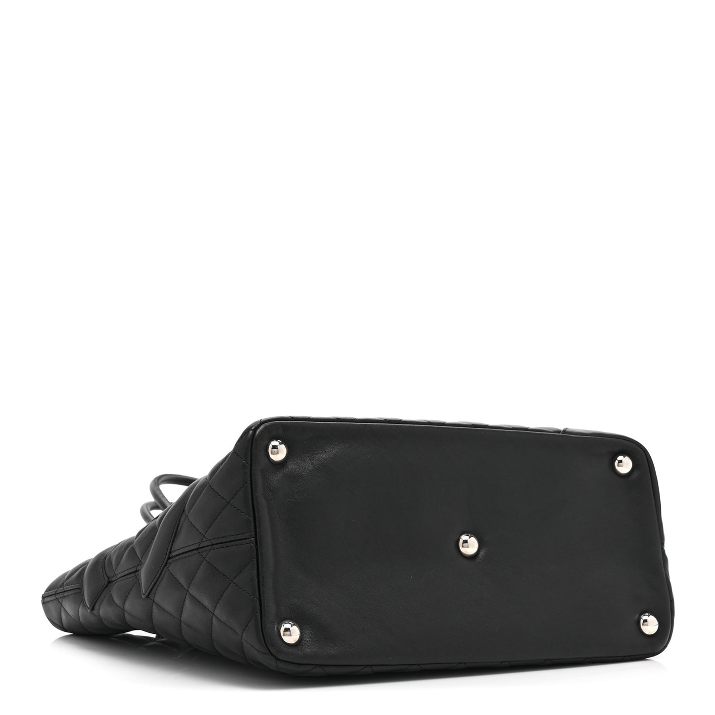 Calfskin Quilted Large Cambon Tote Black